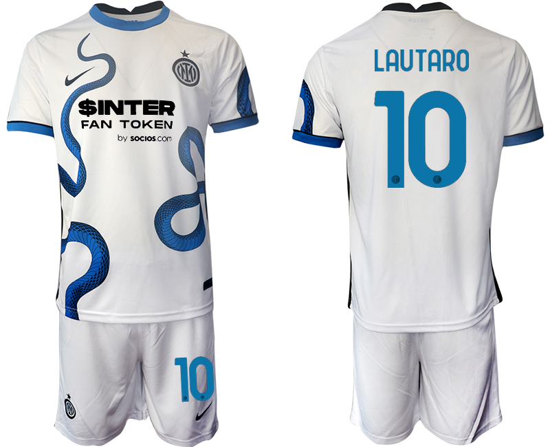 Men 2021-2022 Club Inter Milan away white #10 Soccer Jersey->inter milan jersey->Soccer Club Jersey